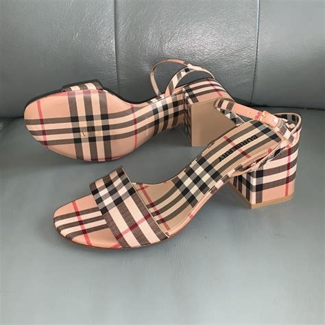 burberry cornwall check leather sandals|Burberry Cornwall Check Ankle Strap Sandal (Women) .